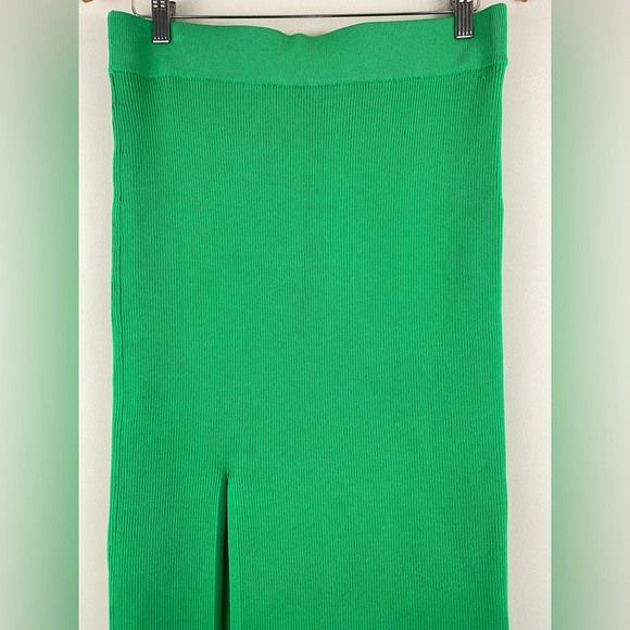 NWT ZARA RIBBED MIDI SKIRT GREEN Sz XL - Picture 6 of 9